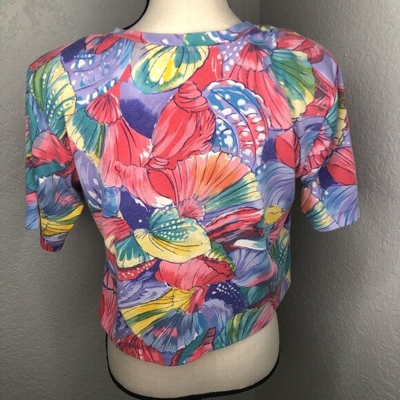 Vintage Sand Dollars Pattern Oversized Tee Sz S - Picture 2 of 7